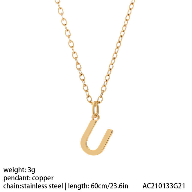 Women's 26 Letter Gold Necklace