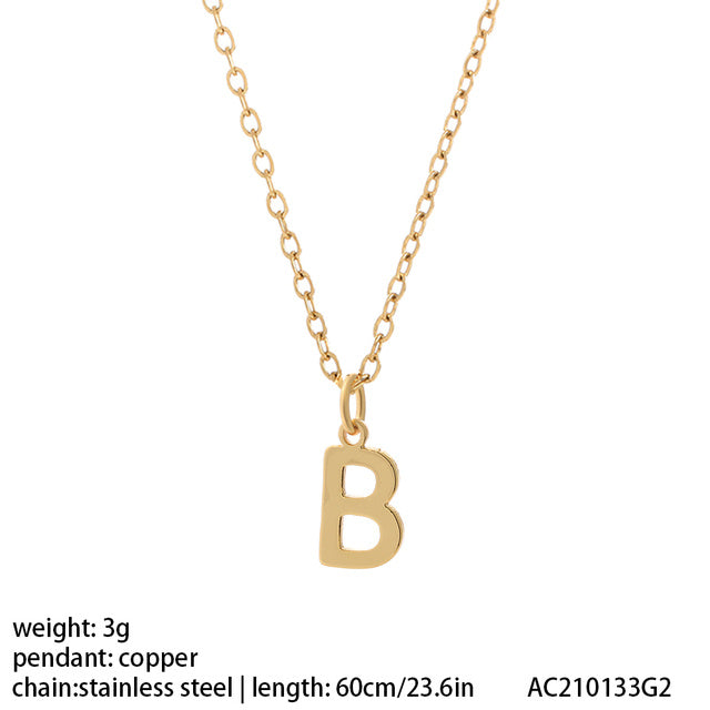 Women's 26 Letter Gold Necklace