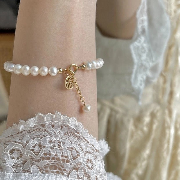 Fashion Personality Gold-plated Pearl Bracelet Women