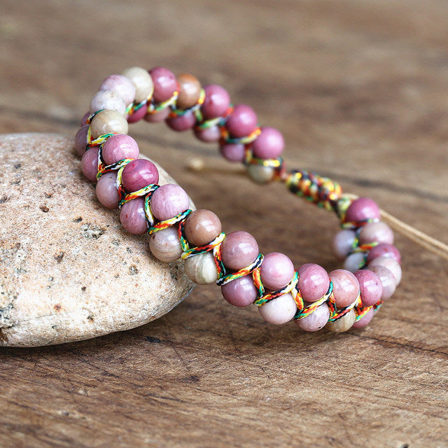 Colorful Tiger's Eye Bead Bracelet Is Hand-woven And Adjustable