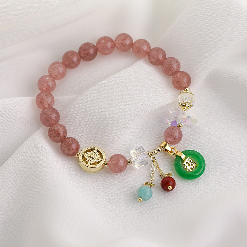 Design Crystal Stretch Bracelet Strawberry Crystal