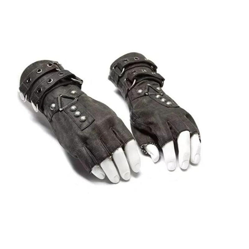 Medieval Steampunk Men's Arm Guard Rivet Belt Buckle Gloves