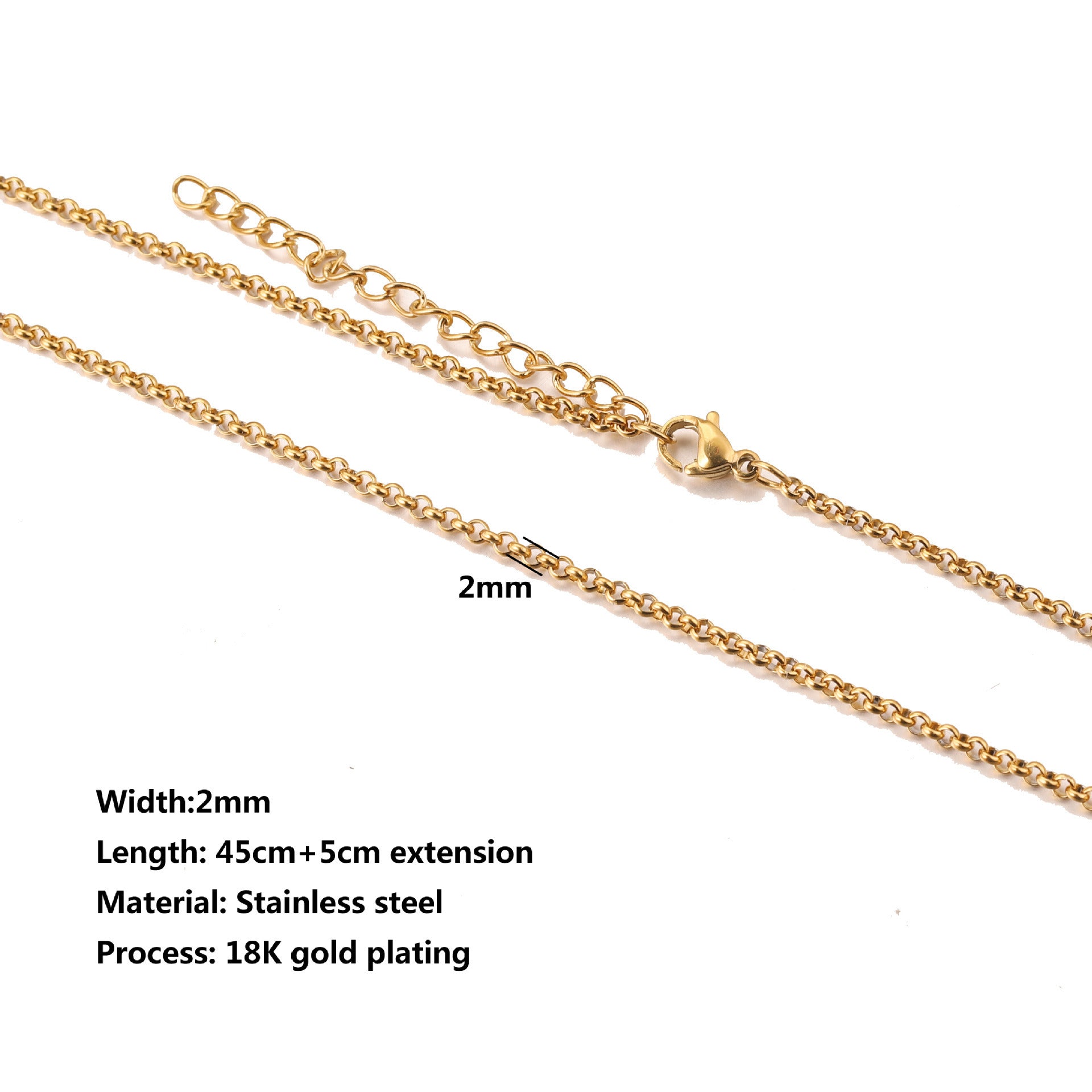 Stainless Steel Water Ripple Chain With Chain Collarbone Chain