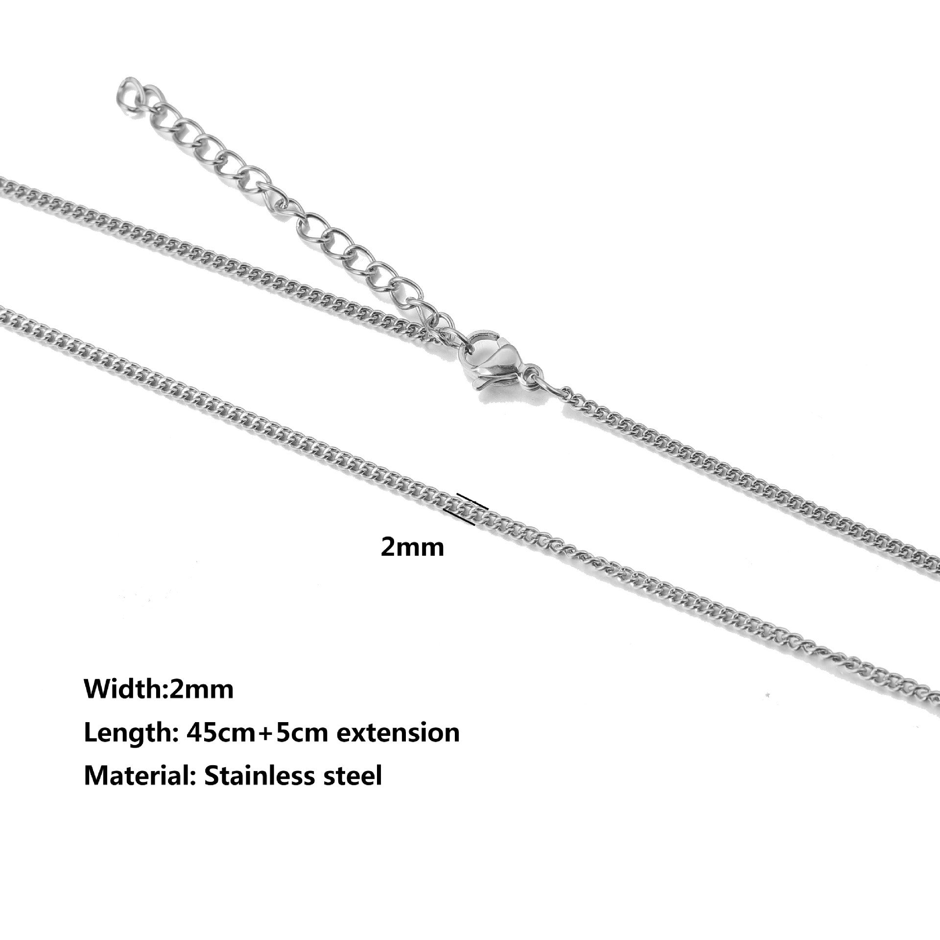 Stainless Steel Water Ripple Chain With Chain Collarbone Chain