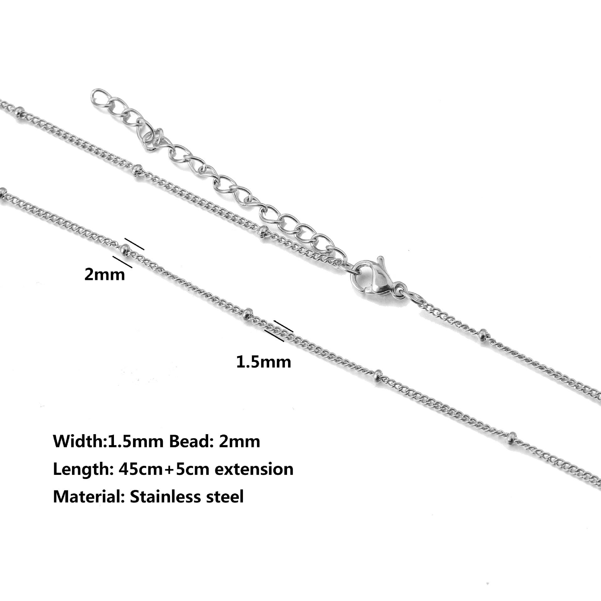 Stainless Steel Water Ripple Chain With Chain Collarbone Chain