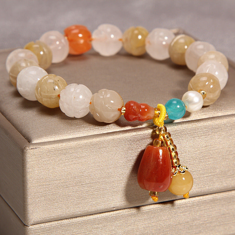 Women's Crystal Light Luxury Pumpkin Bead Gourd Bracelet