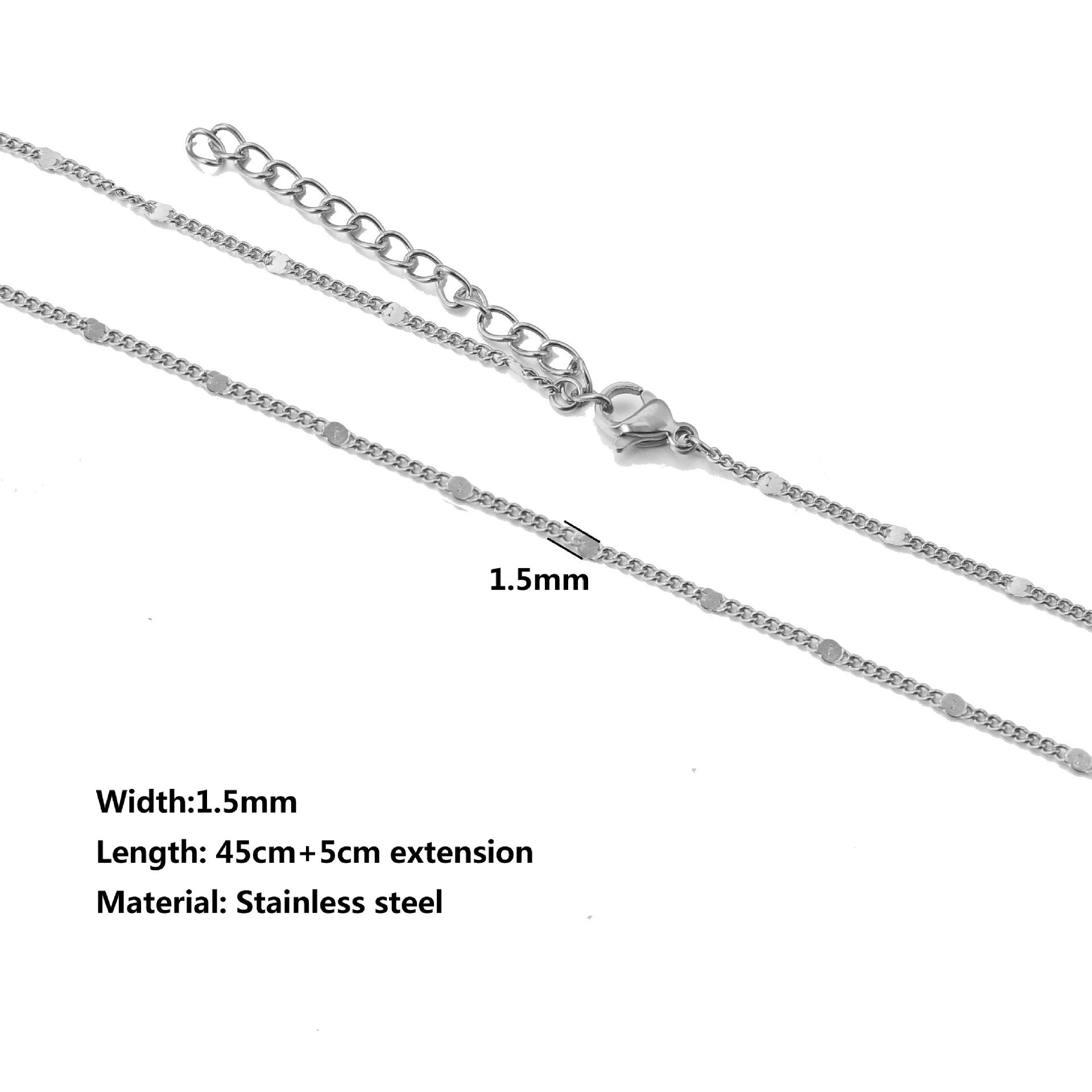 Stainless Steel Water Ripple Chain With Chain Collarbone Chain