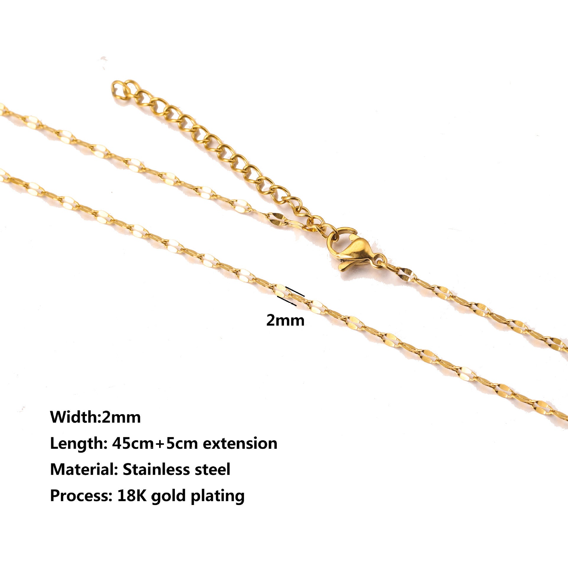 Stainless Steel Water Ripple Chain With Chain Collarbone Chain