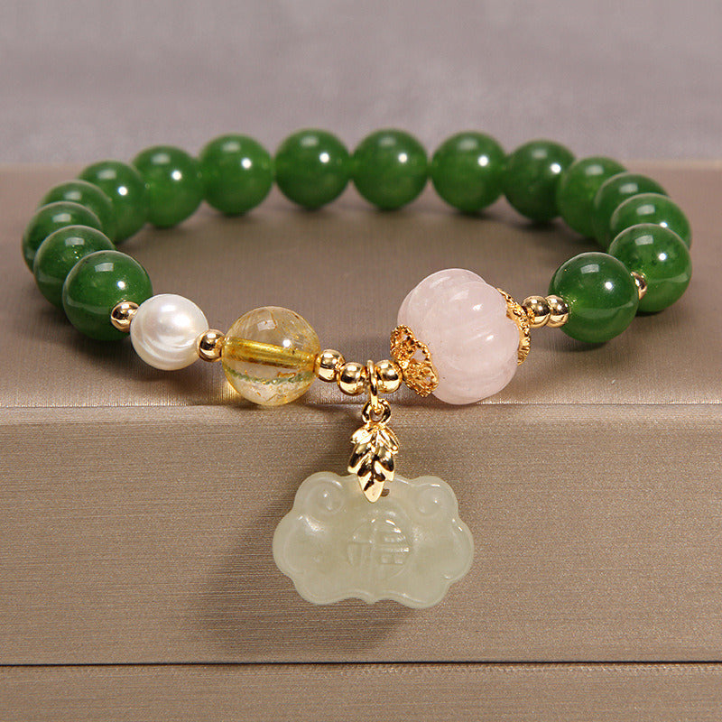 Women's Crystal Light Luxury Pumpkin Bead Gourd Bracelet