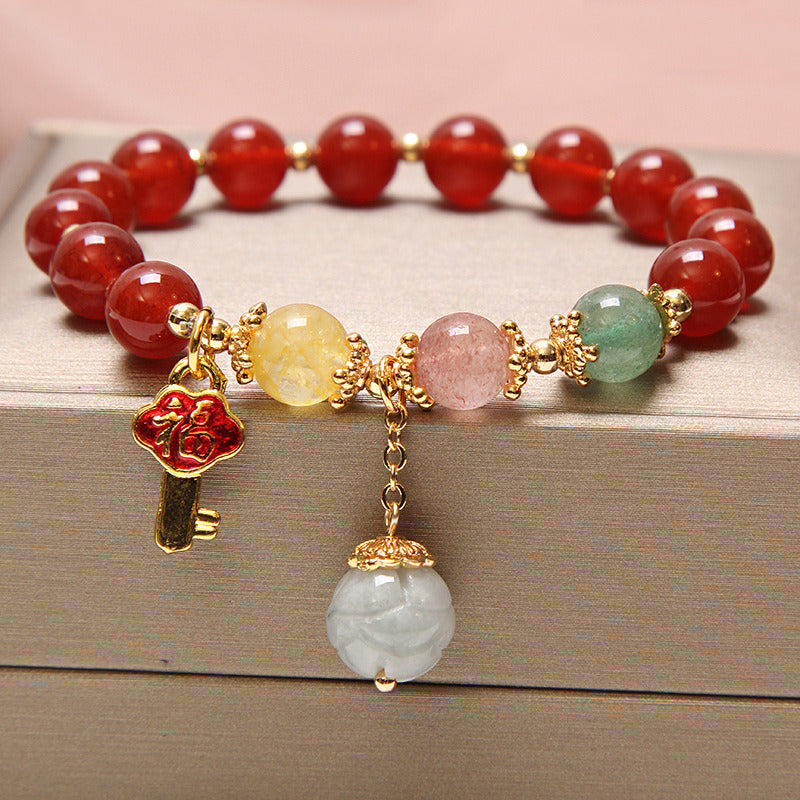 Women's Crystal Light Luxury Pumpkin Bead Gourd Bracelet