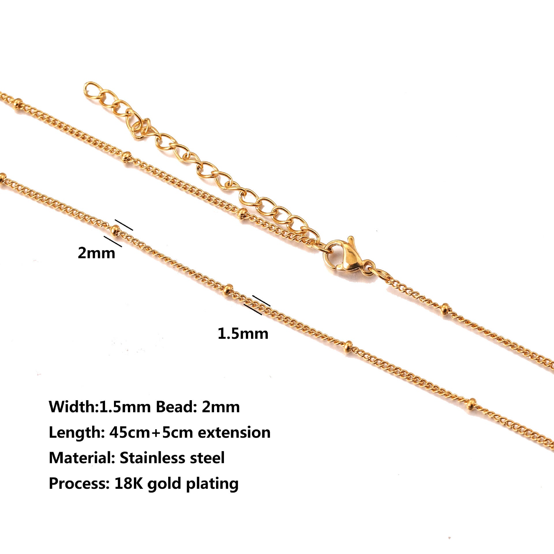 Stainless Steel Water Ripple Chain With Chain Collarbone Chain