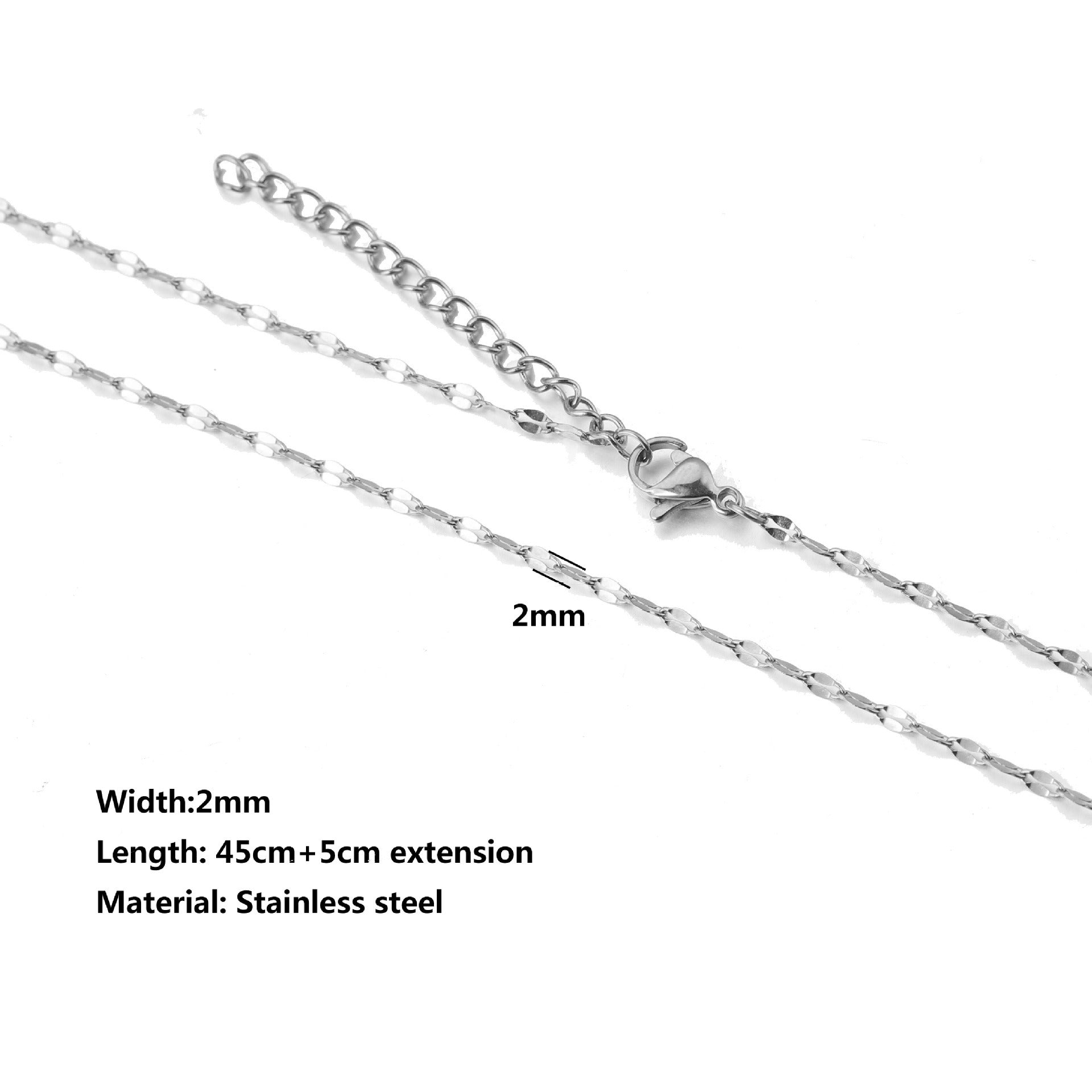 Stainless Steel Water Ripple Chain With Chain Collarbone Chain