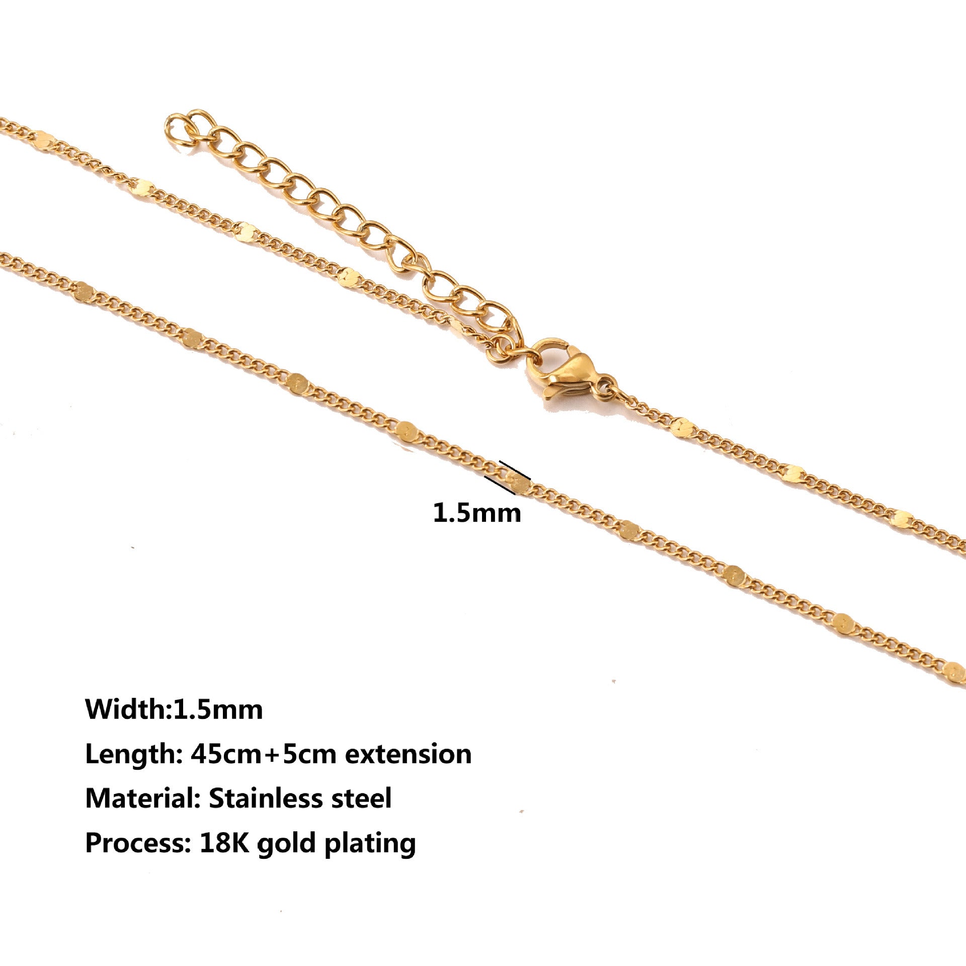 Stainless Steel Water Ripple Chain With Chain Collarbone Chain