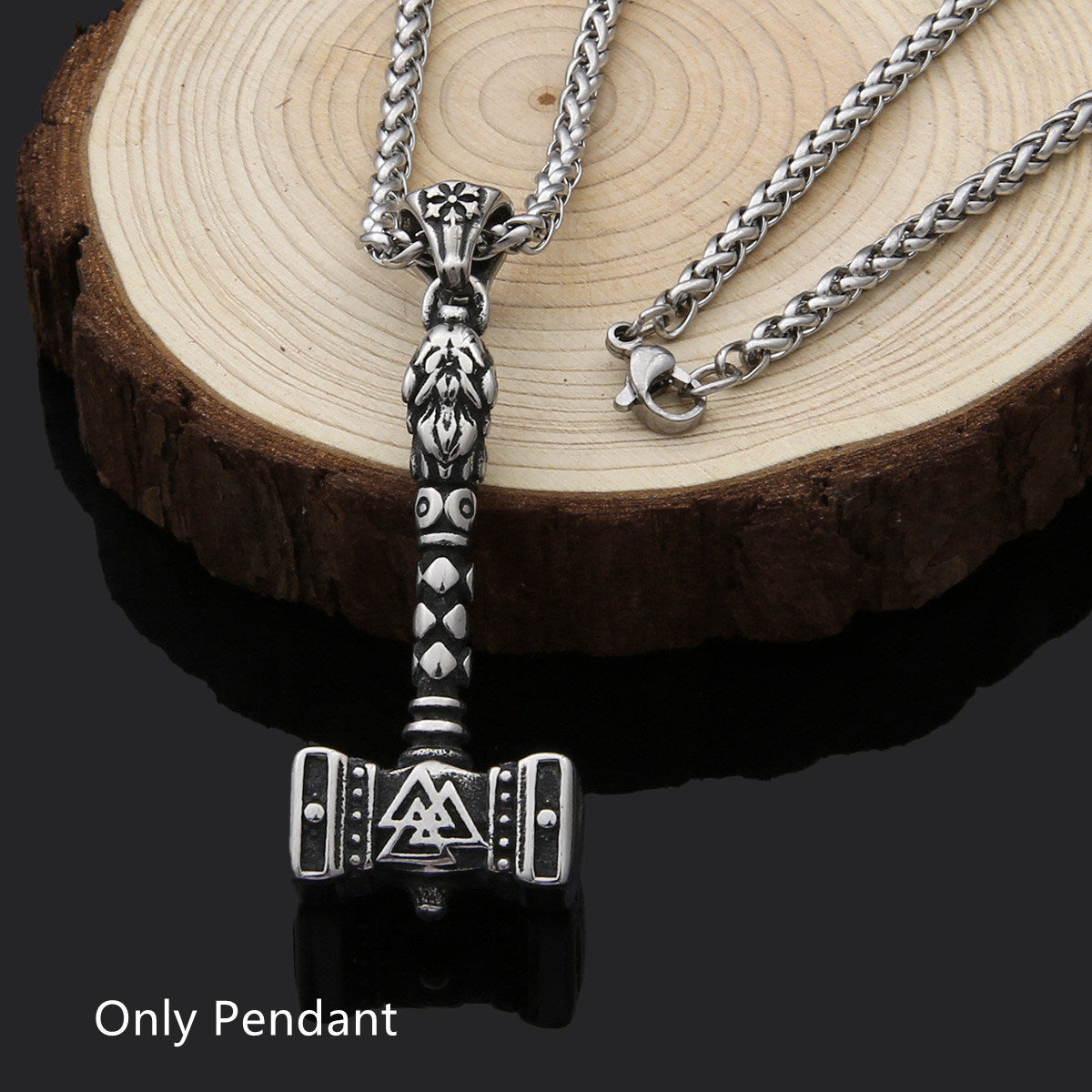 Viking Thor's Hammer Stainless Steel Pendant