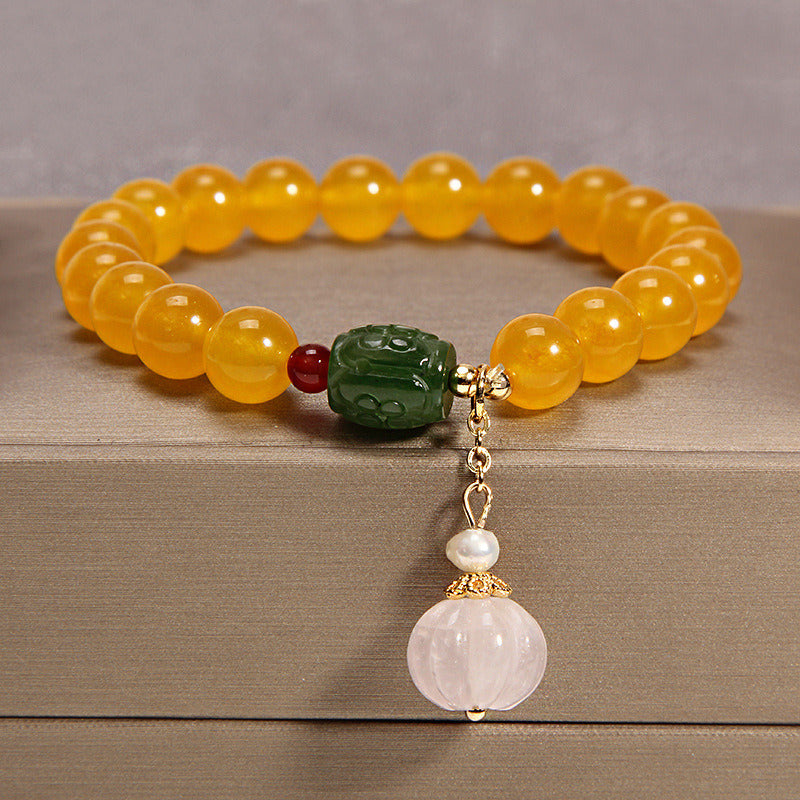 Women's Crystal Light Luxury Pumpkin Bead Gourd Bracelet