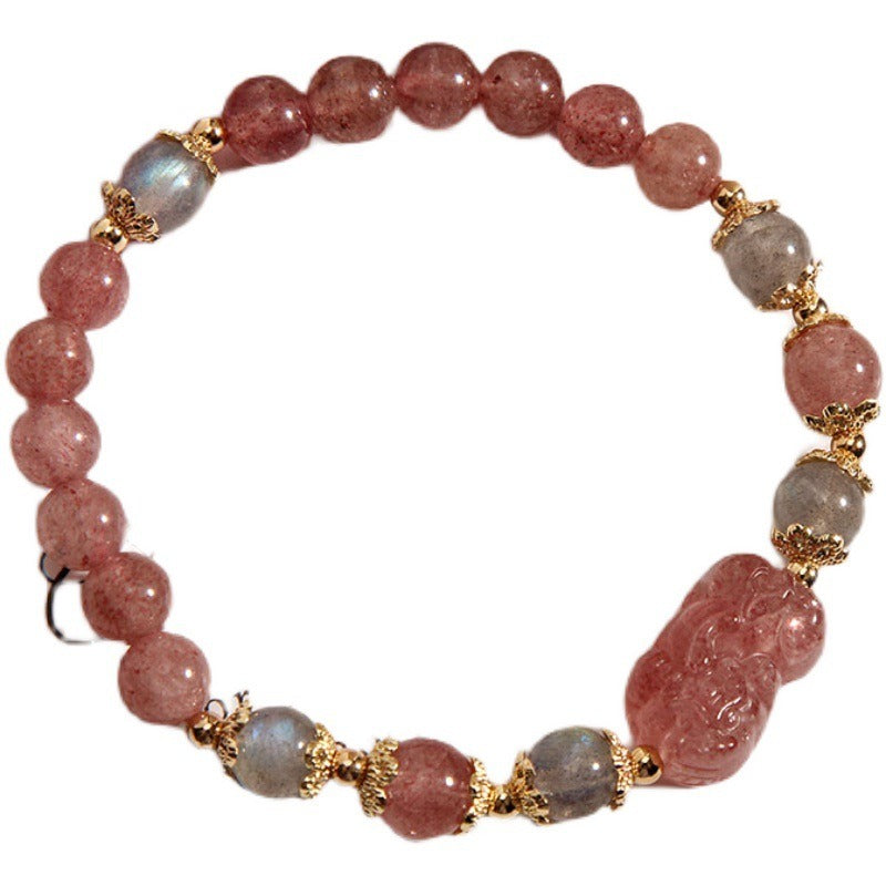 Natural Strawberry Crystal Bracelet Brave Female