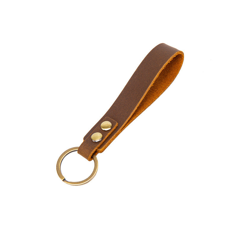 Classic Personality Retro Cow Leather Car Key Ring