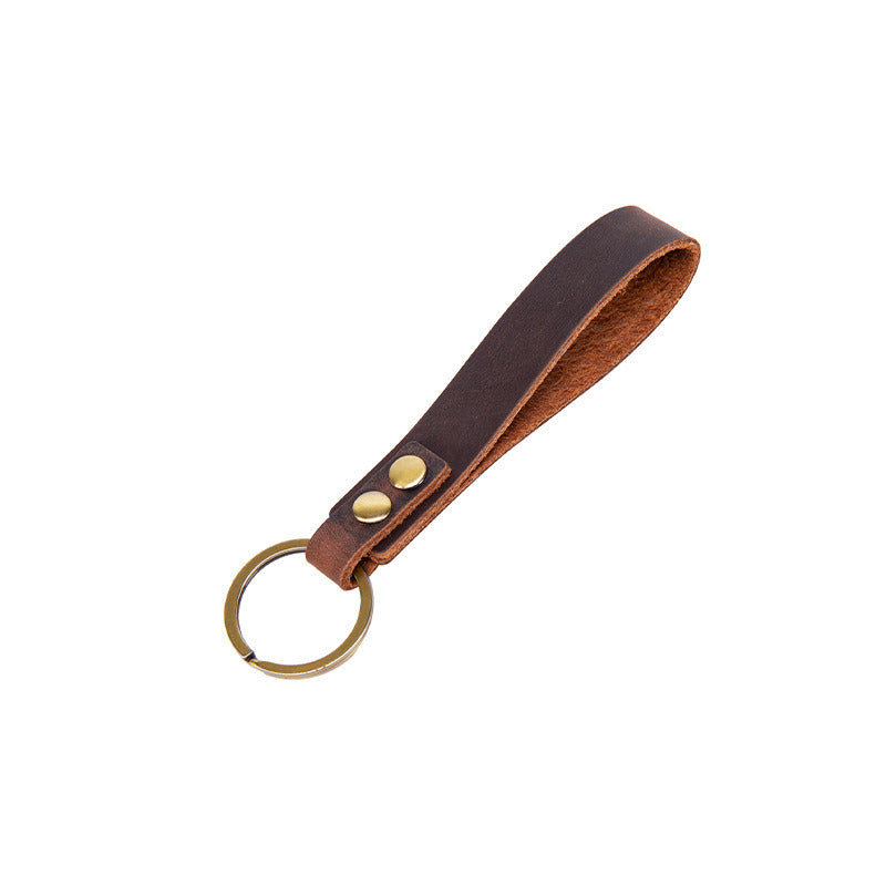 Classic Personality Retro Cow Leather Car Key Ring