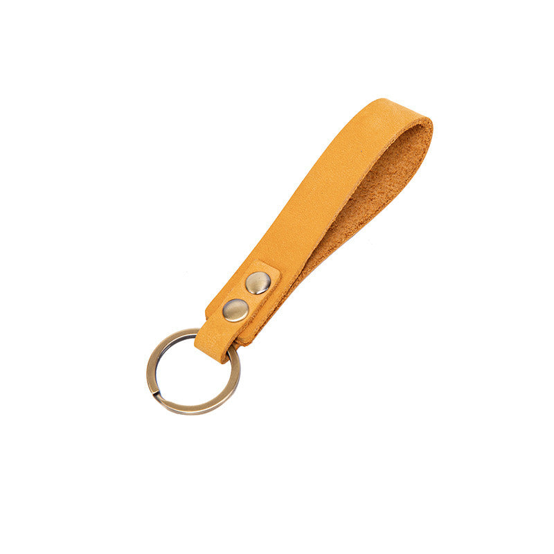 Classic Personality Retro Cow Leather Car Key Ring