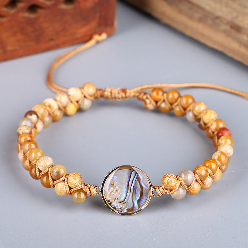 Double Twisted Stone Hand-woven Natural Shell Creative Female Bracelet