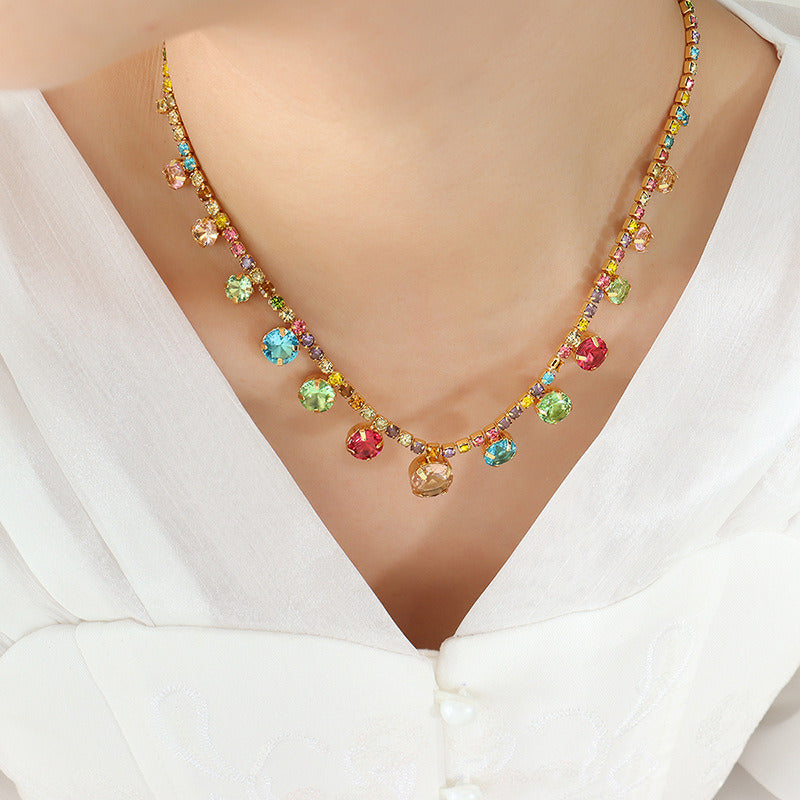 Women's Temperament Vintage Claw Clasp Rhinestone Necklace