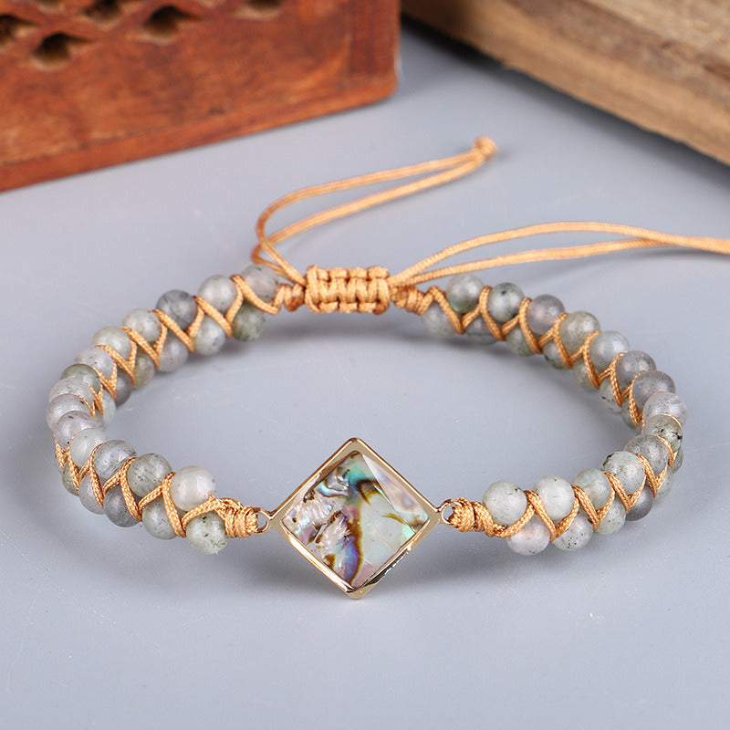 Double Twisted Stone Hand-woven Natural Shell Creative Female Bracelet