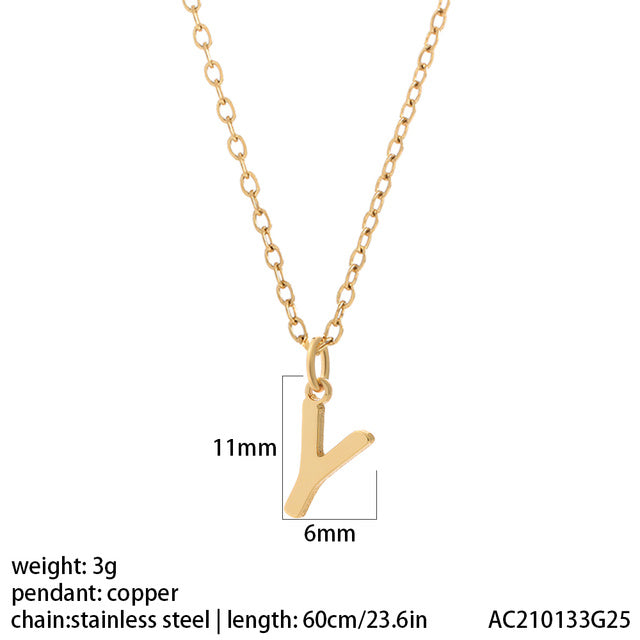 Women's 26 Letter Gold Necklace