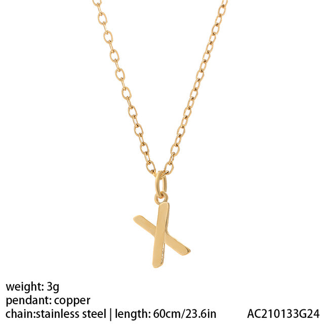 Women's 26 Letter Gold Necklace