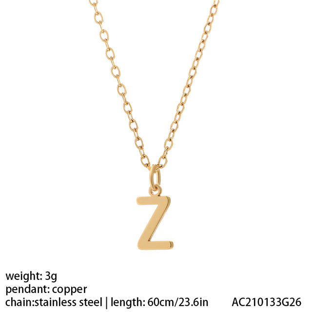 Women's 26 Letter Gold Necklace