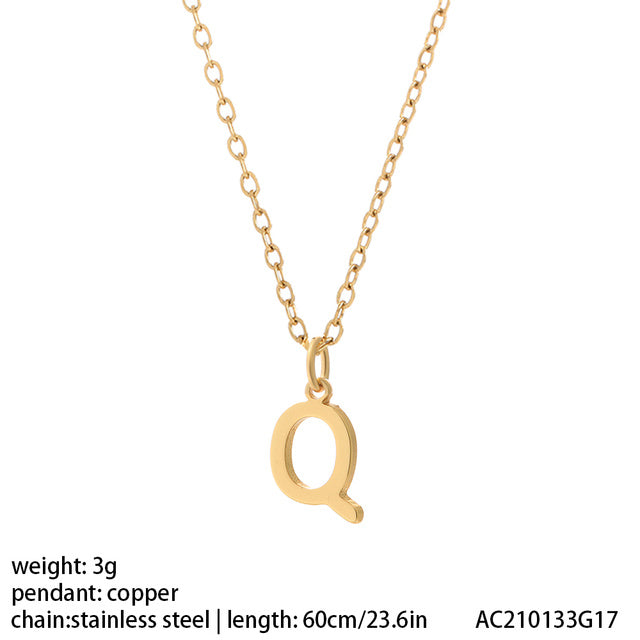 Women's 26 Letter Gold Necklace