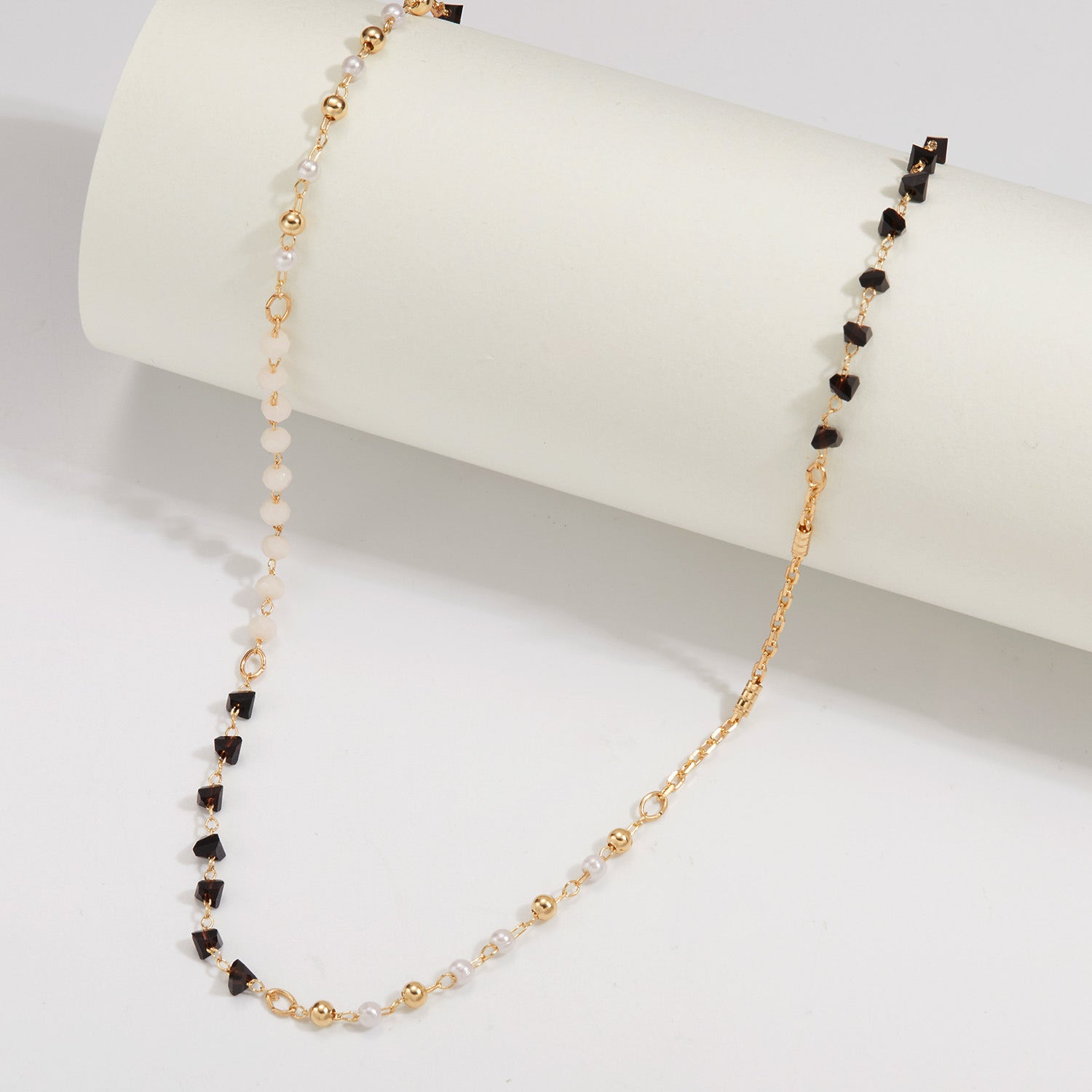 Women's Pearl Bead Crystal Chain Bracelet