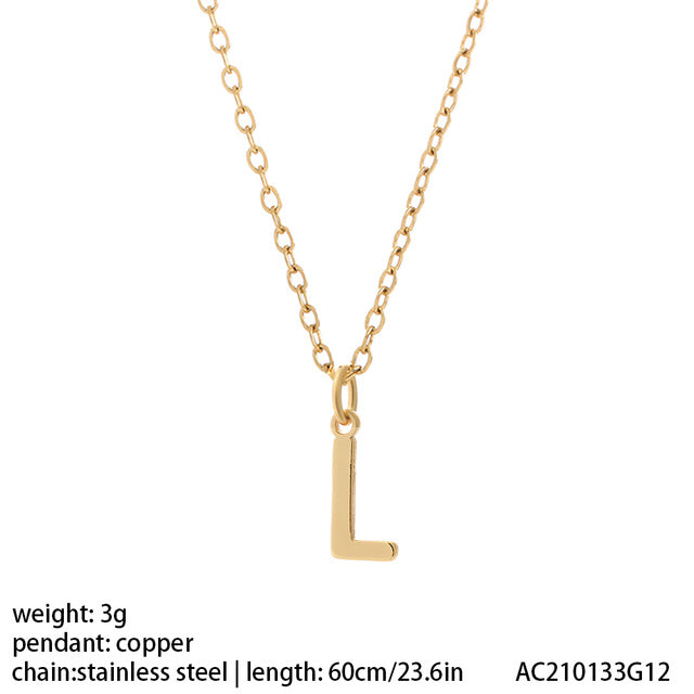 Women's 26 Letter Gold Necklace