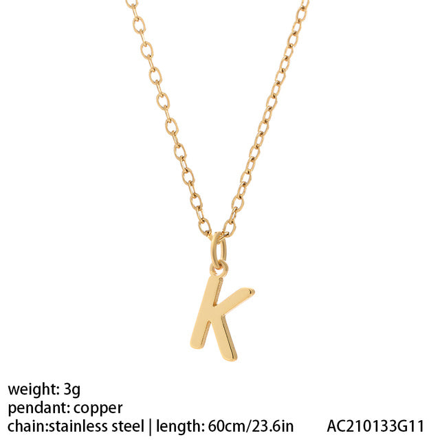 Women's 26 Letter Gold Necklace