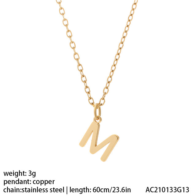 Women's 26 Letter Gold Necklace