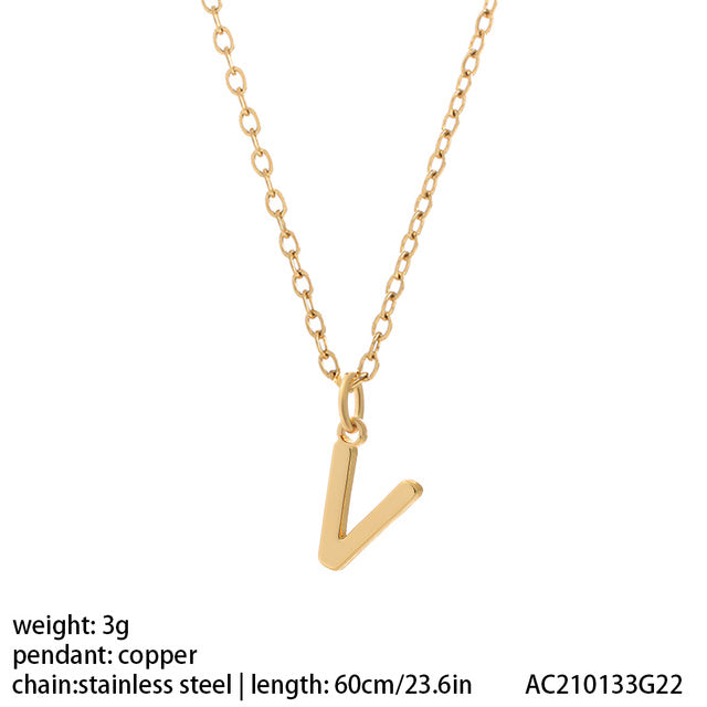 Women's 26 Letter Gold Necklace