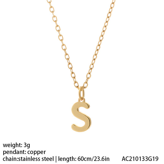 Women's 26 Letter Gold Necklace