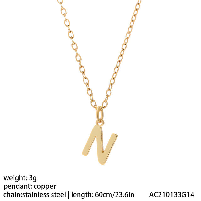 Women's 26 Letter Gold Necklace