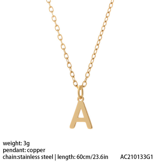 Women's 26 Letter Gold Necklace