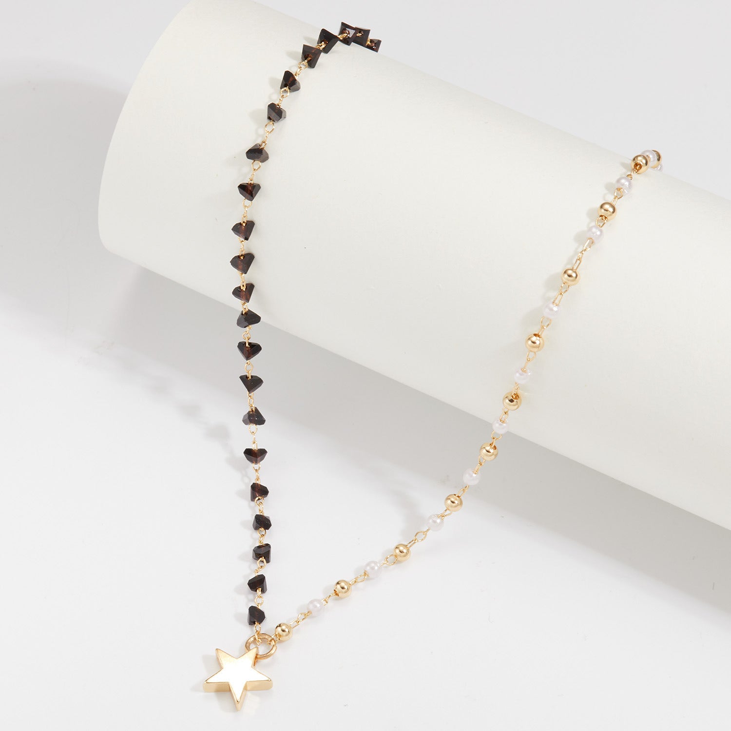 Women's Pearl Bead Crystal Chain Bracelet