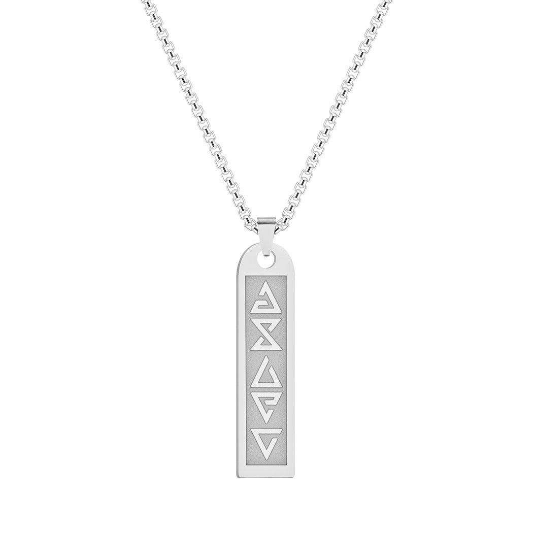 Rectangular Stainless Steel Pendant Necklace