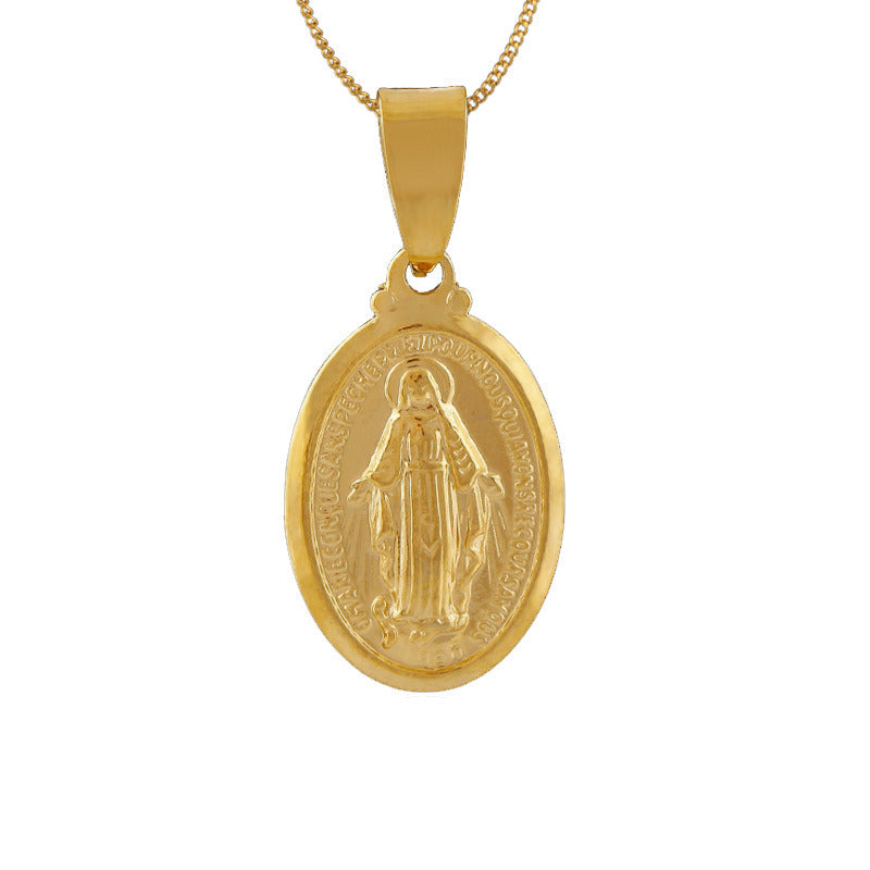 Lady's Virgin Pendant Gold-plated Necklace