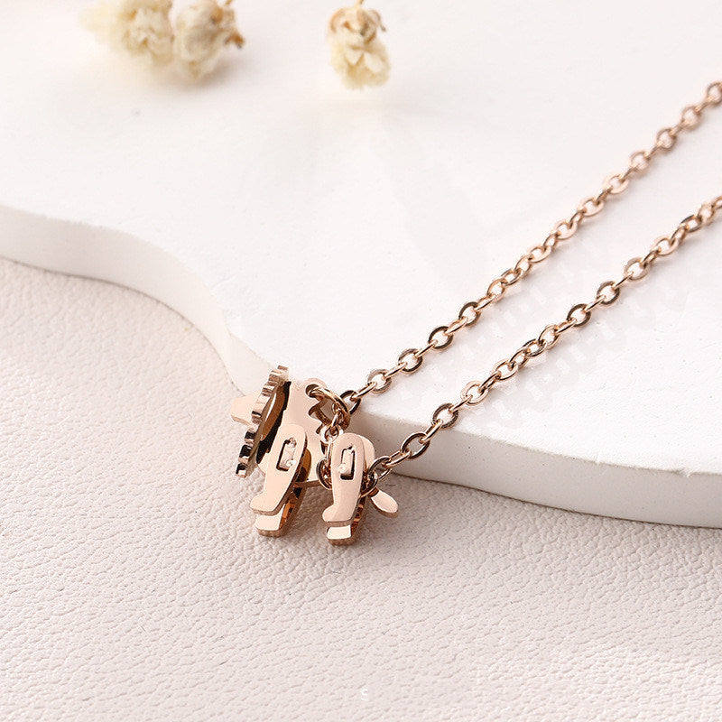 Personalized Mechanical Lion Pendant Titanium Steel Necklace