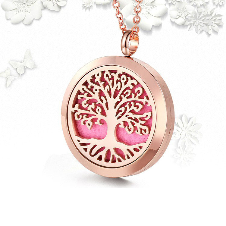 Stainless Steel Hollow Pendant Life Tree Perfume Pendant