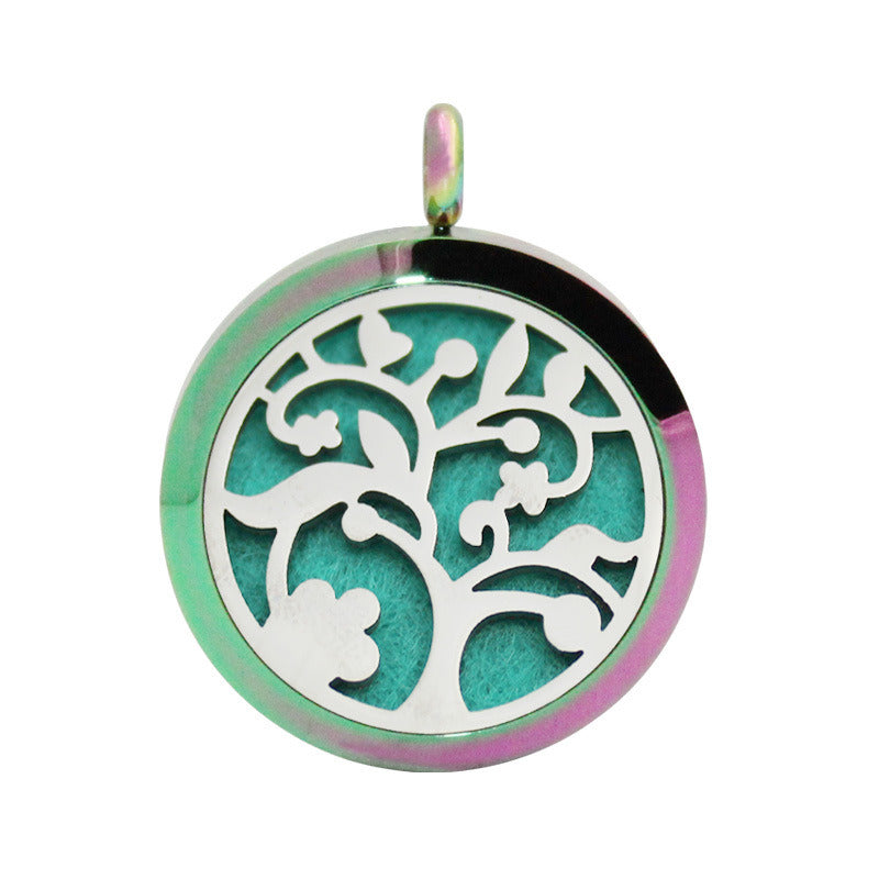 Stainless Steel Hollow Pendant Life Tree Perfume Pendant