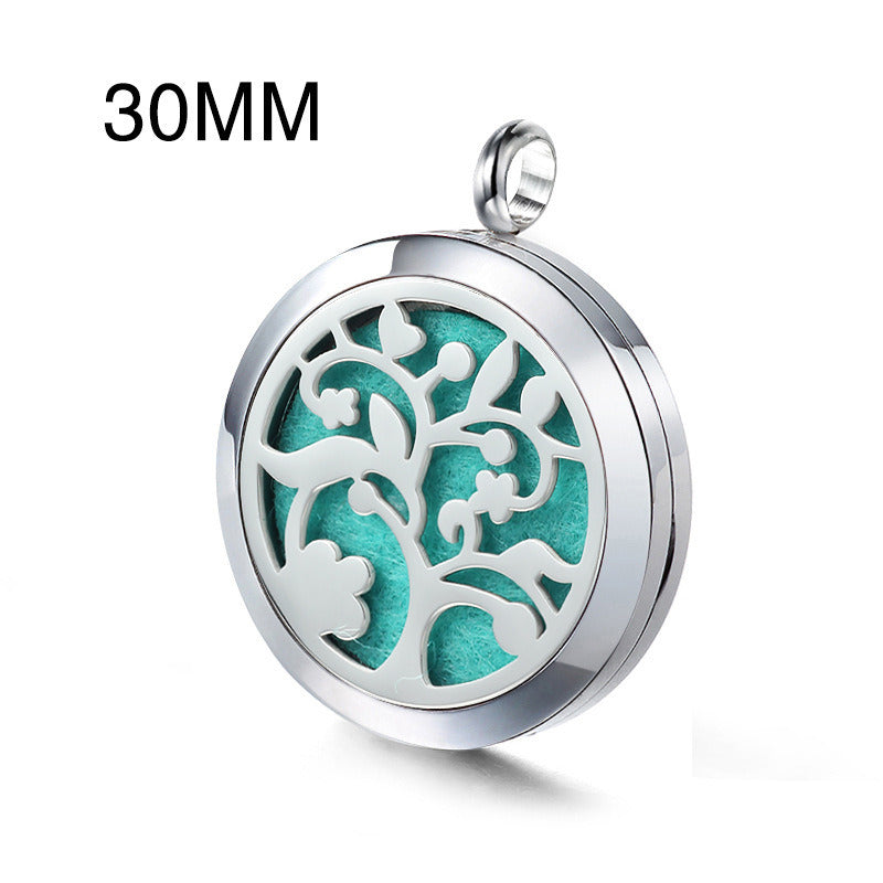 Stainless Steel Hollow Pendant Life Tree Perfume Pendant