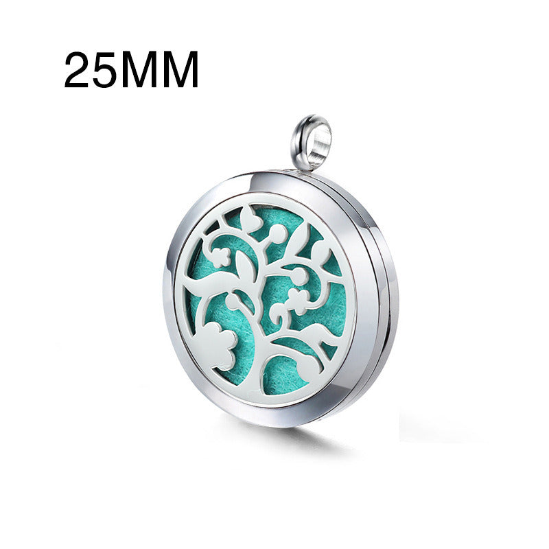 Stainless Steel Hollow Pendant Life Tree Perfume Pendant