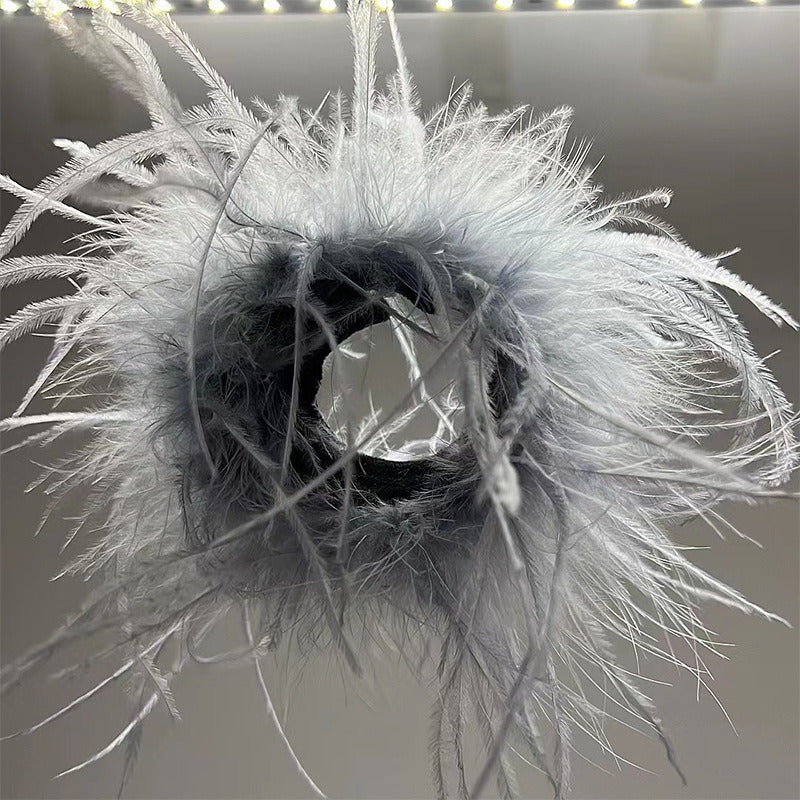 New Antique Snap Ring Bracelet Feather Wrist Band Jewelry Toy Headdress