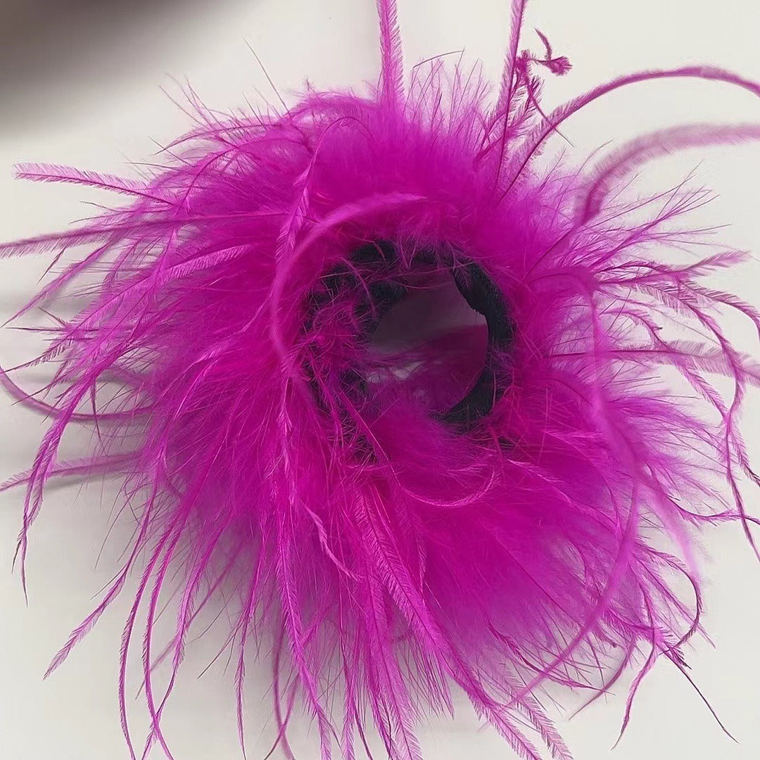 New Antique Snap Ring Bracelet Feather Wrist Band Jewelry Toy Headdress