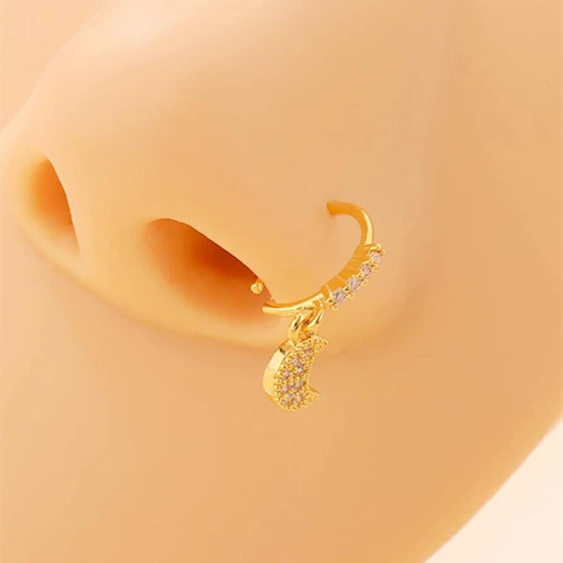 Hollow Cubic Zirconia Pendant Nose Ring