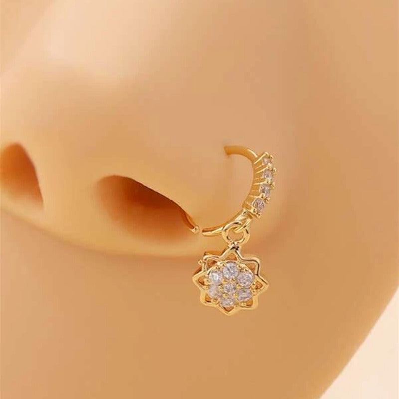 Hollow Cubic Zirconia Pendant Nose Ring